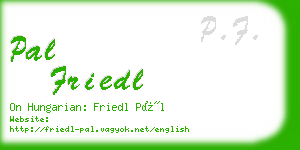 pal friedl business card